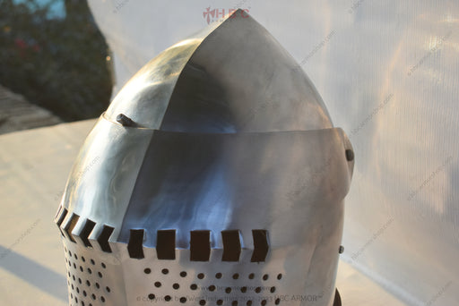 IMCF helmet shop SCA combat gear online Full-contact steel helm Authentic medieval armor