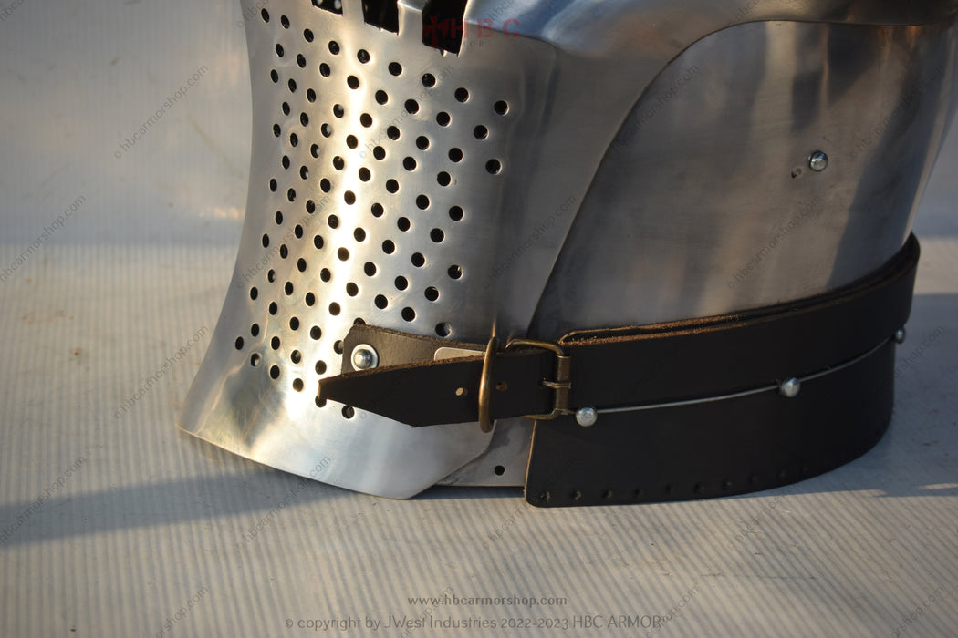 Hand-Forged Spoleto Bascinet with Interior Padded Liner - Medieval Combat Ready Helm