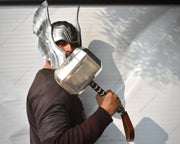Asgardian Decor: Thor Helmet and Mjolnir Hammer Combo Set