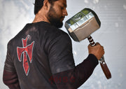 Detailed View of Buff-Polished Shiny Finish on Thor's Hammer