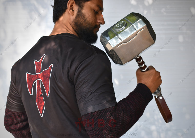 Detailed View of Buff-Polished Shiny Finish on Thor's Hammer