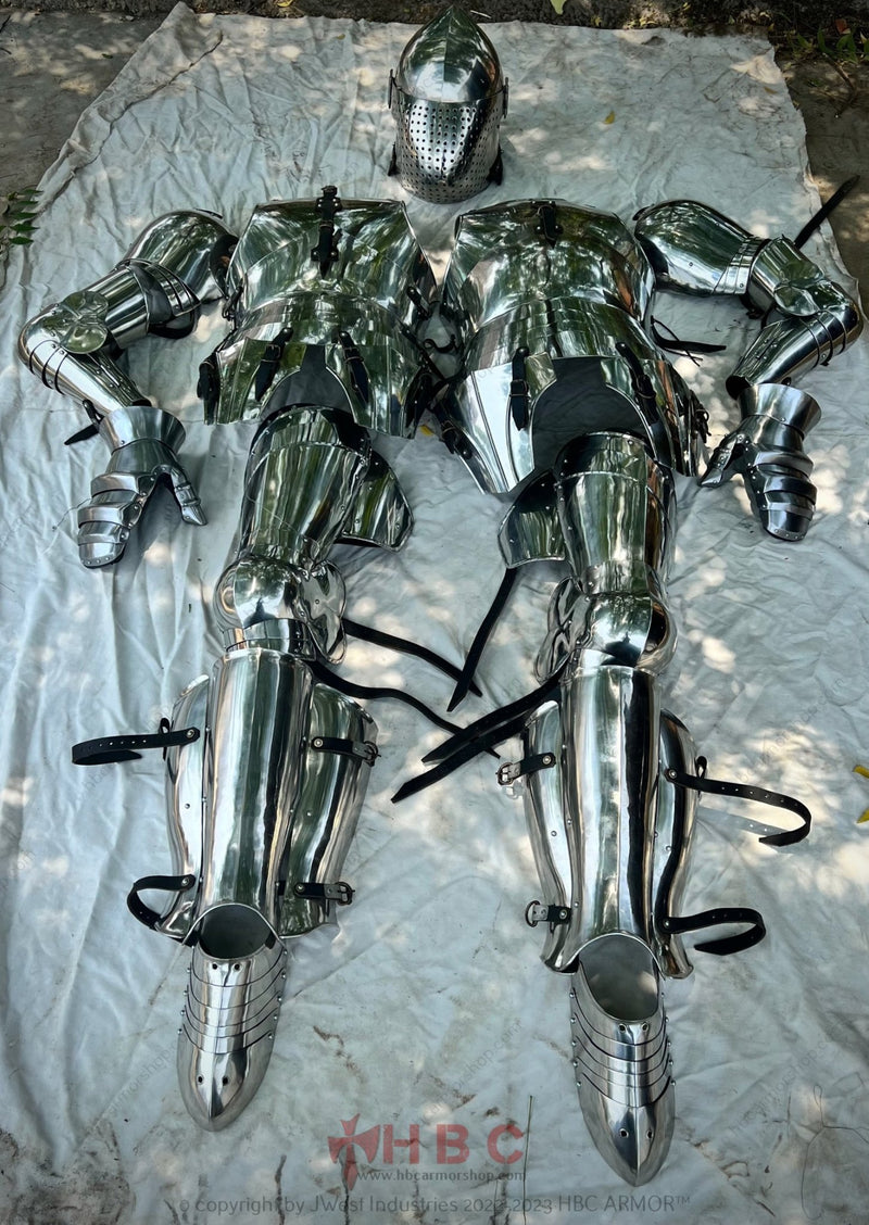 Authentic full suit of armor Traditional medieval combat kit Customizable armor for reenactment