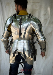 Battle-ready full armor ensemble Medieval knight's battle kit Artisan-crafted combat armor