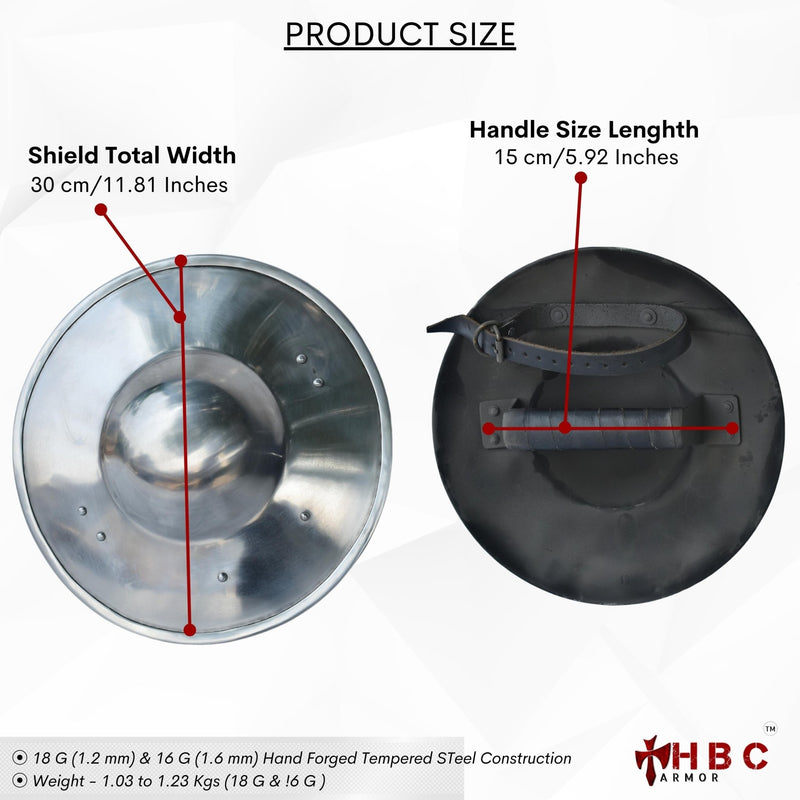 Steel Buckler Shield Available Swordsmanship Training Gear Historical Design Steel Shield Functional Renaissance Fair Armor Medieval Battle Equipment Reenactment-Ready Sword and Shield Set