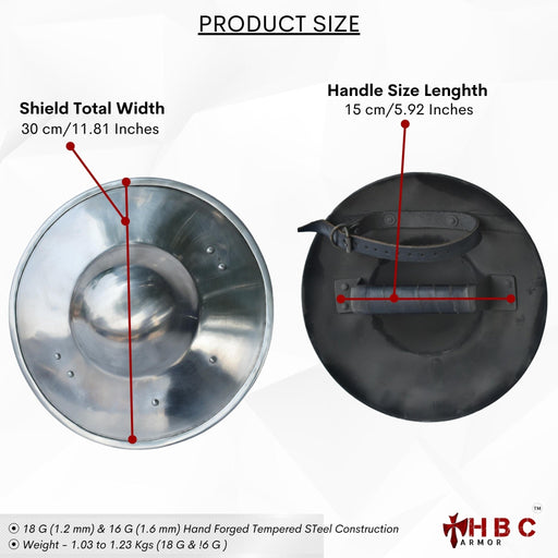 Steel Buckler Shield Available Swordsmanship Training Gear Historical Design Steel Shield Functional Renaissance Fair Armor Medieval Battle Equipment Reenactment-Ready Sword and Shield Set