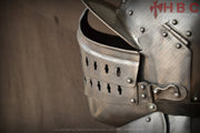 medieval reenactment helmet and armor