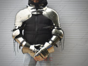 Medieval battle hand armor Knightly steel gauntlets Steel mittens for combat Armored hand protection for reenactment Historical tournament handwear Medieval combat-ready gauntlets