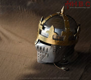 Hand Forged Metal Helmet Crown Age Helmet Medieval Knight Helmet Authentic Metal Helmet Custom Made Armor Helmet Handmade Medieval Helmet Historical Reenactment Helmet