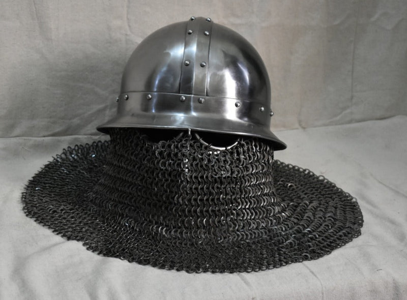 SCA Combat Helmet Steel Varangian Helmet Medieval Combat Armor Legal SCA Head Protection Historical Knight's Helmet Varangian Warrior Helmet