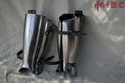 three plate greave medieval leg armour