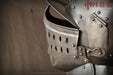 medieval reenactment helmet and armor