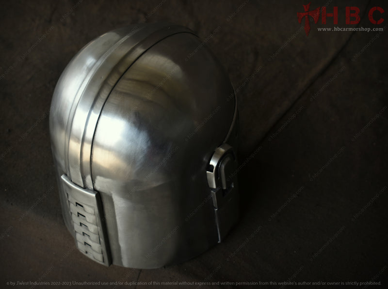 titanium Mandalorian helmet