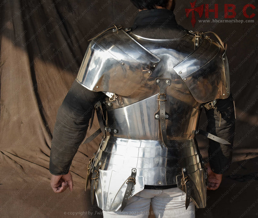 Milanese Italian Plate cuirass with Pauldrons — HBC Armor Shop