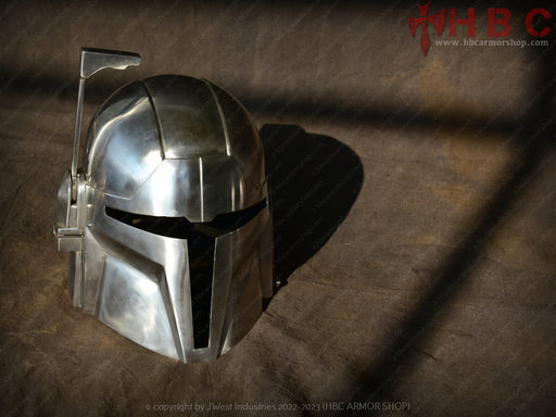 Mandalorian metal helmet