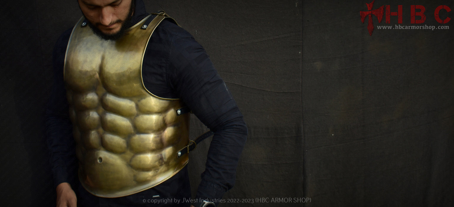 Medieval Muscle Body Armor Cuirass Brass Finish