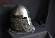 medieval combat helmet nasal helmet with chainmail