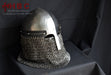 medieval combat helmet nasal helmet with chainmail