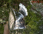 Thor inspired steel helmet suitable for LARP and cosplay back view