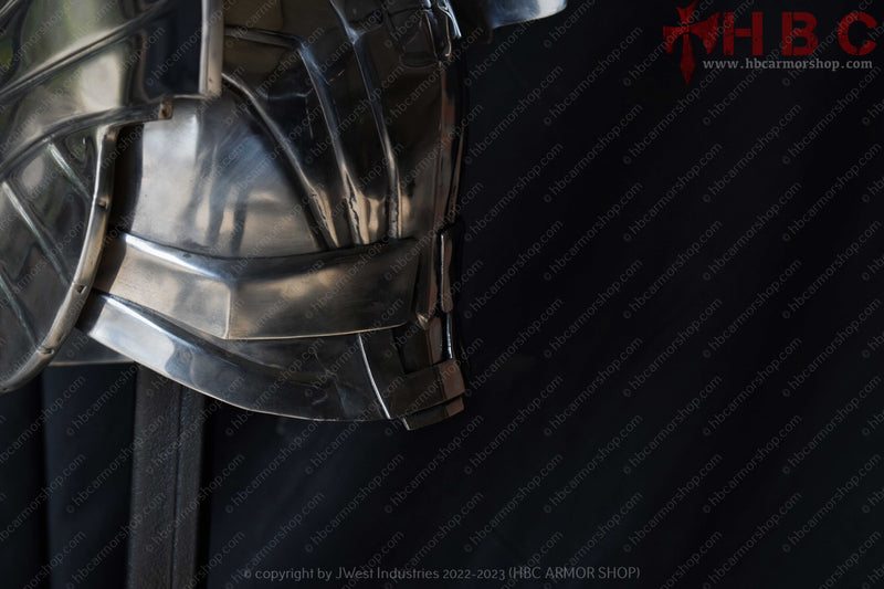 Handmade metal superhero inspired helmet for collectors detailed view