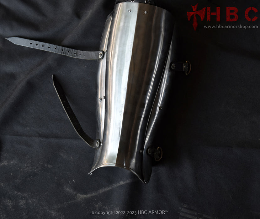 greave for medieval reenactment and buhurt armour