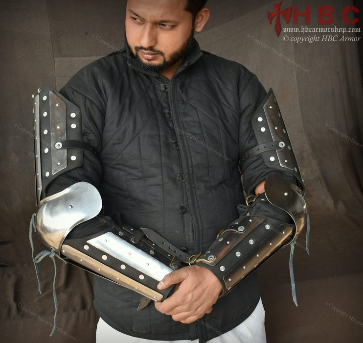 leather and steel arm armor set