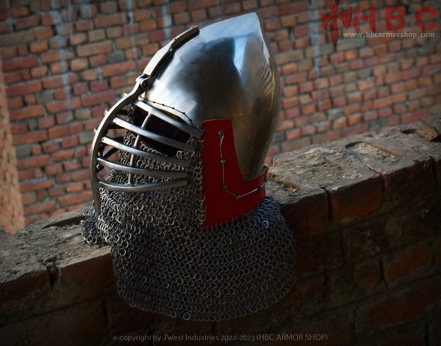 helmet with chainmail