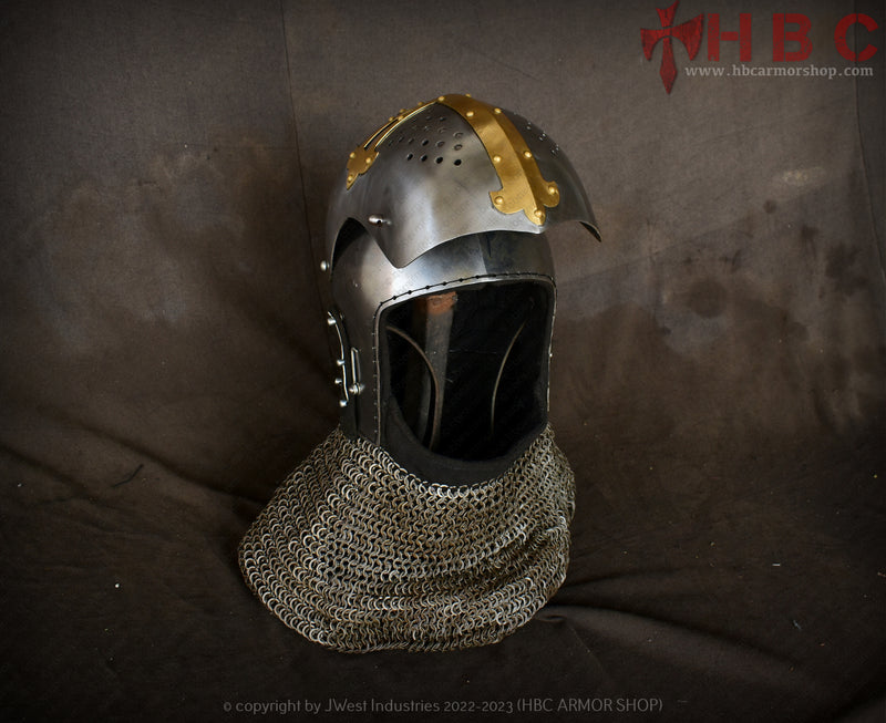 Sugarloaf Visor Brass cross Helmet