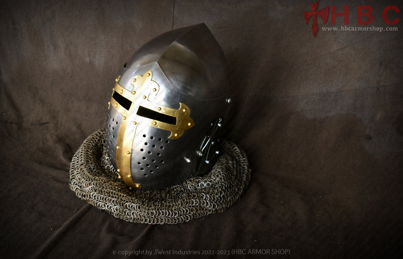 Sugarloaf Visor Brass cross Helmet