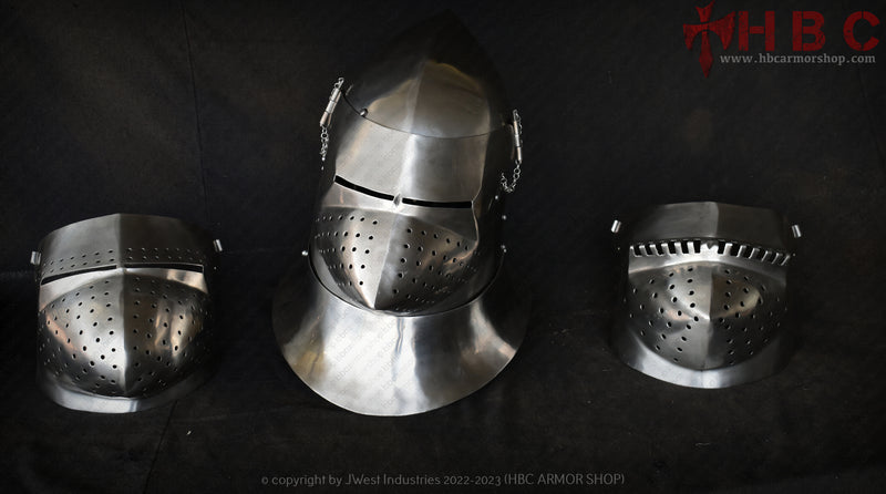 Great Bascinet Helmet with 3 Different Visors