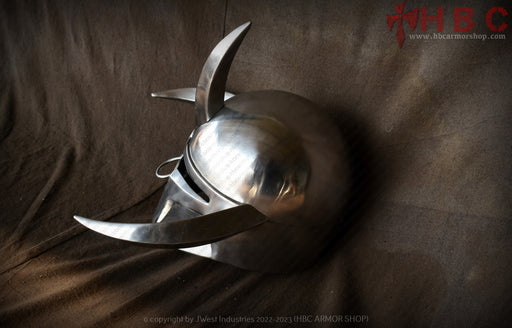 metal horn Mandalorian helmet