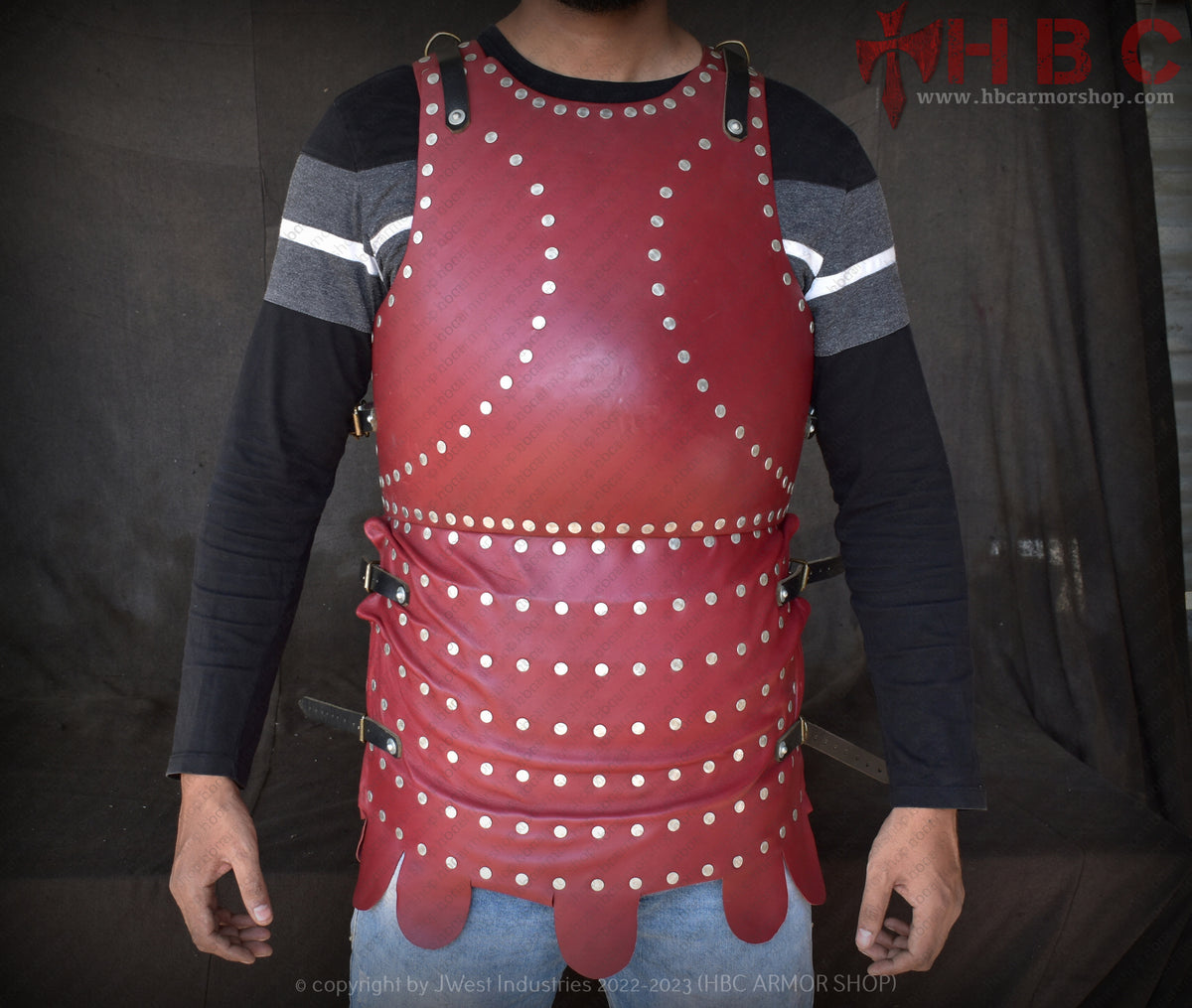 Medieval leather brigandine; men larp & sca leather body armor